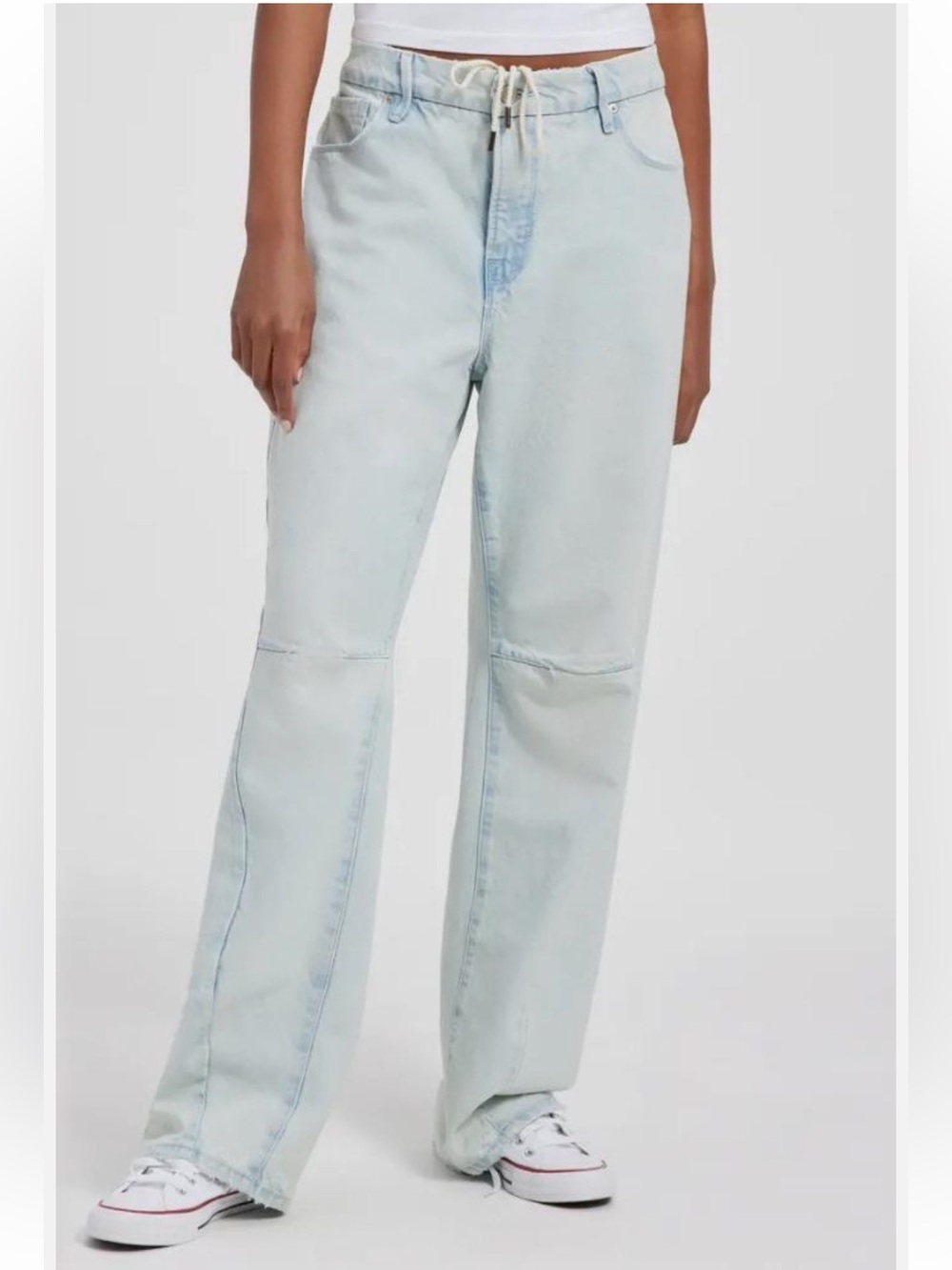 Good American Good '90s Classic Straight Leg Drawsting Jeans Size 8/29